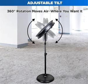 Ventilador de pedestal industrial de alta velocidad de 20 ", ventilador de pie con cabezal de tambor, ventilador de pie industrial de 2" con 5 aspas - Product Image 3