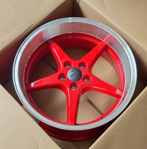 Rines YQ de 18 Pulgadas 5x108 Estilo Cinco Radios Ocean con Borde Pulido, Aptos para Volvo, Color Rojo Candy, Bujes con Borde Mecanizado, Hjulnav en Stock - Product Image 1