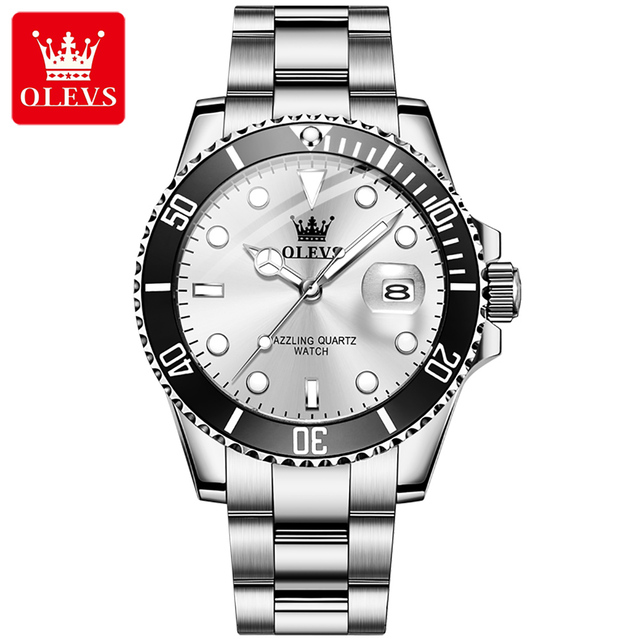 OLEVS 5885 Oem Custom logo Hot Selling Style Waterproof Waterproof Stainless Steel Calendar Luminous Watch Fashion Quartz Watch