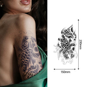 Medio brazo tatuajes temporales azul mate Tribal Floral palabra arte semipermanente dura 2 <span class=keywords><strong>semanas</strong></span> impermeable seguro - Product Image 2