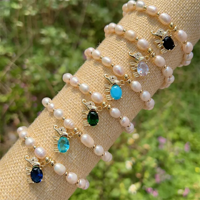 Großhandel Gold Perlen Armbänder Sets für Frauen 24 Karat vergoldete stapelbare Armbänder Pearl Stretch Gold Bead Charm Armband