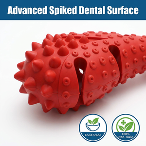 Jouet pour <span class=keywords><strong>chien</strong></span> en forme de poulet à pointes, écologique, durable, pour le nettoyage des dents et la stimulation moléaire - Product Image 2
