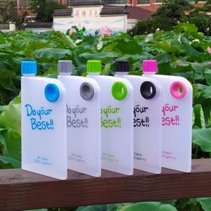 Custom Logo Plastic <b>Bottle</b> <b>Flat</b> Notebook <b>Water</b> <b>Bottle</b> 380ML Easy to Carry Gym Waterbottle - Product Image 3