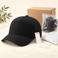 Casquette Snapback perforée au laser, séchage rapide, 5 panneaux, polyester respirant, ajustable, vierge, pour golf, course à pied, activités de plein air, baseball