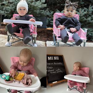 Prodigy multifonctionnel 3 en 1 en alliage d'aluminium + siège d'appoint de voyage en tissu Oxford avec plateau pour bébé Table à manger Camping plage - Product Image 5