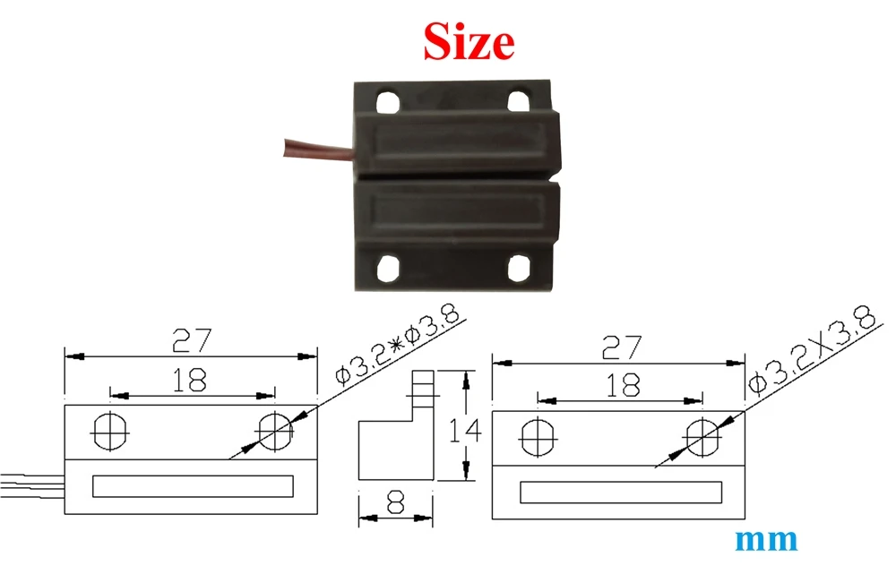 ABS plastic surface door magnetic contact/ sensor switch