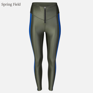 Leggings elastici impermeabili in pelle PU a vita alta sottile da donna di lusso SF pantaloni in pelle lucida lucida nera - Product Image 1