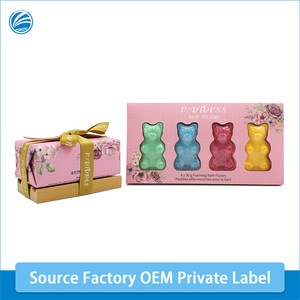 Bombas de baño de oso floral con etiqueta privada OEM juego de regalo rejuvenecedor de piel Fizzies de baño de burbujas relajante orgánico natural - Product Image 2