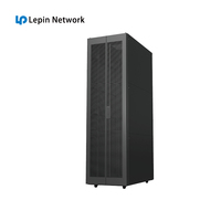 Armoire de serveur réseau Ningbo Lepin à succès, anti-poussière, avec porte vitrée ventilée, 42U 19U 18U 21U, avec ventilateur et LED