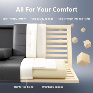 Ensemble de canapé-lit <span class=keywords><strong>Futon</strong></span> convertible noir classique inclinable de bureau réglable avec fonction pliable pour chambre ou salon - Product Image 4