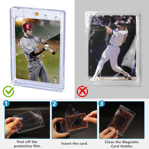 Vente en gros d'usine : porte-cartes magnétiques robustes, protège-cartes transparents 35pt, présentoirs PS pour cartes à collectionner, rangement pour cartes - Product Image 4