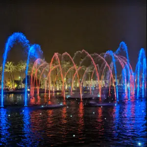 AWS Schlussverkauf individueller großer Wassersprunnen Outdoor Musik Tanzbrunnen Led Licht Show musikalischer Brunnen