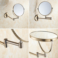 Miroir de douche rond grossissant 3x de style moderne Miroir de salle de bain cosmétique mural pliable double face pour le maquillage et le rasage