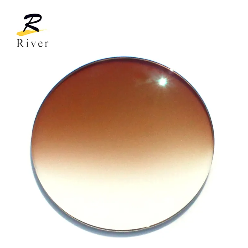 Toptan lens optik 1.60 MR-8 degrade kahverengi renkli güneş gözlükleri renkli lens