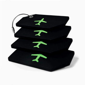 Lot <span class=keywords><strong>de</strong></span> 4 <span class=keywords><strong>étiquette</strong></span>s <span class=keywords><strong>de</strong></span> bagage en silicone durables à motif uni pour valises <span class=keywords><strong>de</strong></span> voyage, facile à identifier, logo personnalisé, cadeau promotionnel - Product Image 2