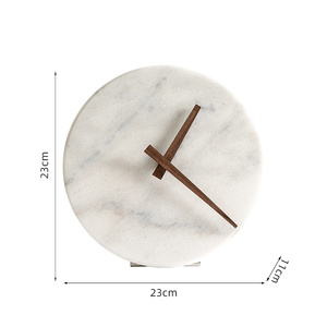 Đẹp Bắc Âu tự nhiên Đá Cẩm Thạch Đồng hồ treo tường mặt duy nhất thạch anh hiển thị trang trí tính năng cho phòng khách vẫn còn cuộc sống trang trí nội thất - Product Image 4