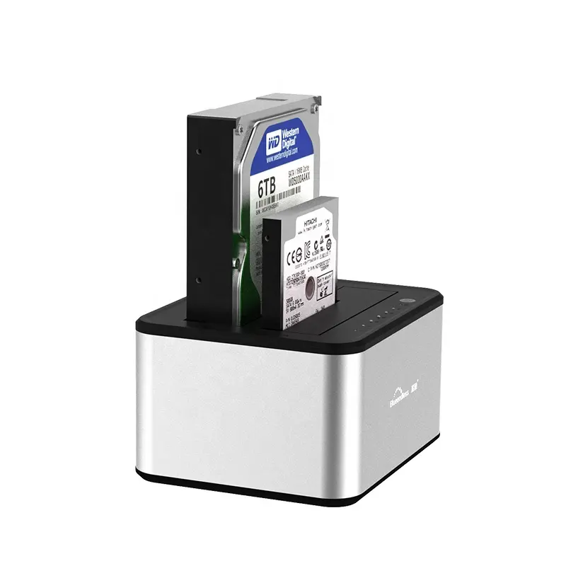 Aluminum Enclosure Storage 2 Bay Hard Disk Case For 3.5 HDD SATA USB 3.0 Hard Drive Docking Station Clone Dual Bay HDD Enclosure