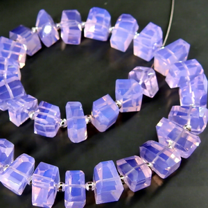 Pierres de quartz hydrofugees bleu lavande, facettées, de forme irrégulière, pour bijoux, colliers, bracelets, 8 pouces, 10-8 mm environ - Product Image 1