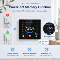 Termostat Pemanas Lantai HEDEMAN Layar TFT Timer Mingguan Termostat Sentuh untuk Sistem Pengontrol Suhu Kantor