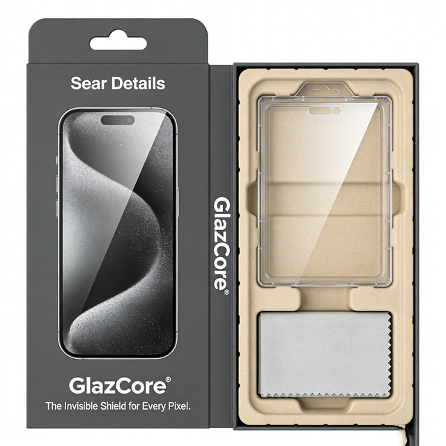 Sturdy Corrugated Screen Protector Box Retail Packaging with Custom Liner Clear Window for Product Display Accessory Storage