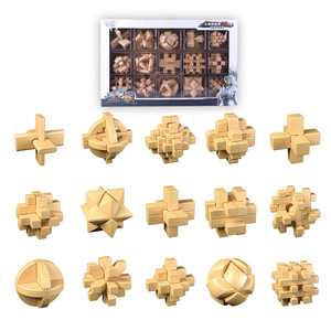 Kongming Lock 6-Piece Set Wooden Puzzle Educational Toy For Kids And Adults - Product Image 2