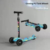Trottinette en fer pour enfants Tuya, pliable, quatre roues, glisse fluide, trois vitesses réglables, roue Hummer, pliage en un clic, pour les enfants de 1 à 5 ans