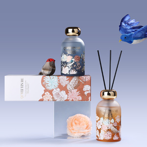 Difusor de Aromas de 500ml, de Larga Duración, con Diseño Floral Vintage y Pájaro, en Botella de Vidrio Mate, con Caja de Regalo de Lujo para Hogar y <span class=keywords><strong>Hotel</strong></span>, Venta al Por Mayor - Product Image 5