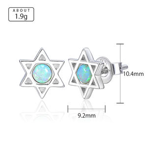 Orecchini in Opale Bianco Pesca Soda Crescent Curved Cantata Verde Pino Rosa Gemini - Product Image 2