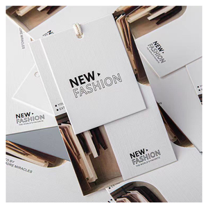 Etiquetas de ropa con nombre y logotipo de diseño personalizado con papel de cuerda para bolsos y etiquetas - Product Image 4