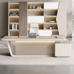 <span class=keywords><strong>Scrivania</strong></span> Direzionale Moderna Laccata con Cassetto e Mobile Laterale, Arredamento per <span class=keywords><strong>Ufficio</strong></span>, <span class=keywords><strong>Scrivania</strong></span> Esecutiva per <span class=keywords><strong>Computer</strong></span> - Product Image 1