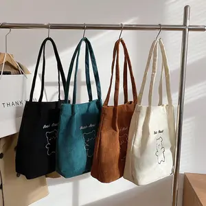 नए जोकर कॉर्डरॉय बाल्टी बैग बड़ी क्षमता ट्रेंडी सरल खरीदारी बैग महिला के लिए