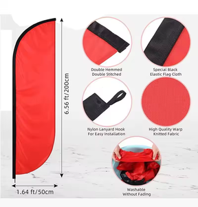 Proveedores impresos de banderas de playa de plumas personalizadas con base de agua, pancartas voladoras de lágrima de doble cara, publicidad deportiva barata de 15 pies - Product Image 5