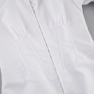 Abito Polo <span class=keywords><strong>Sexy</strong></span> Bianco da Donna, Moda con Colletto Rovesciato, Vita Sottile, Maniche Lunghe, Abiti Casual, Produttori di Abbigliamento Femminile - Product Image 6