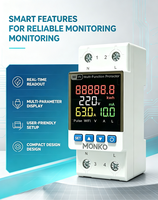 Stabilisateur de tension intelligent WiFi monophasé 10 kVA avec relais, interrupteur 63A, limiteur de consommation d'énergie, protection contre les fuites à la terre, sur/sous-tension