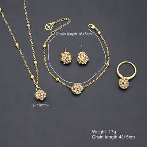 Jxx Direct Supply Prix de gros Laiton plaqué or 24 carats Bagues Boucles d'oreilles Pendentifs Bracelets Parures de bijoux Parure de bijoux pour femmes - Product Image 1