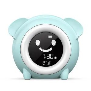 2022 Cute Baby Smart Temperature Display Countdown Timing Night Light Funny Alarm Clock Sleep Trainer With Abs+Va Material