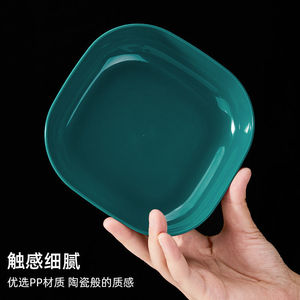 Plastic Bone Plate Set Solid Color Square Dish For Food Serving Household Use Small Plates With High Aesthetic Value - Product Image 2