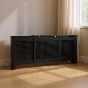 Cubierta de radiador de MDF negra de 80.7 pulgadas, cubiertas para muebles duraderas - Product Image 2