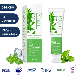 Crème blanchissante <span class=keywords><strong>anti</strong></span>-<span class=keywords><strong>mites</strong></span> à l'aloe vera et à la menthe, 100g, soins bucco-dentaires naturels, vente exclusive transfrontalière personnalisée OEM - Product Image 1