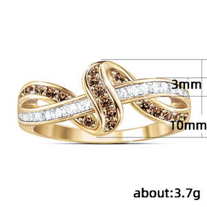 Anello Geometrico Bicolore in Rame per Donne, Design Creativo a Linee, Accessorio Moda Quotidiana - Product Image 4