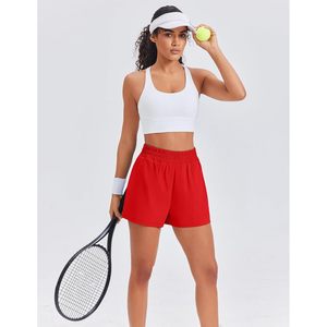 FOXA Short de course 2 en 1 pour femme, short de sport taille haute avec 4 poches True Red S - Product Image 5