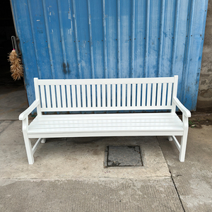 <span class=keywords><strong>Panca</strong></span> Urbana Moderna <span class=keywords><strong>Bianca</strong></span> in <span class=keywords><strong>Legno</strong></span> per Giardino, Arredo Esterno con Schienale e Braccioli per Giardino e Patio - Product Image 5