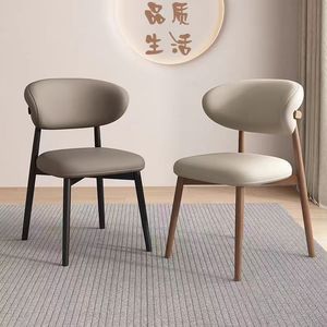 Chaise de salle à manger portable et amovible de style nordique moderne et simple, en bois, avec dossier rembourré de luxe, idéale pour la maison, l'appartement et l'hôtel - Product Image 4