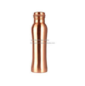 Bouteille d'eau en cuivre de finition polie brillante en métal d'approvisionnement en gros pour l'eau de voyage disponible par M. R. S. EXPORTATIONS - Product Image 1