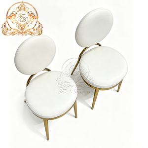Chaises empilables en acier inoxydable <span class=keywords><strong>doré</strong></span> et blanc de luxe pour événements et banquets de mariage (vente en gros) - Product Image 4