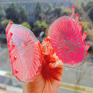 ว้าว! กิ๊บติดผมอะซิเตทฮาวายของ Sheila สีสันสดใส รูปเปลือกหอยขนาดใหญ่ กิ๊บหนีบผมแบบกำหนดเอง ขายส่ง ดีไซน์สร้างสรรค์สำหรับใส่ลำลอง - Product Image 5