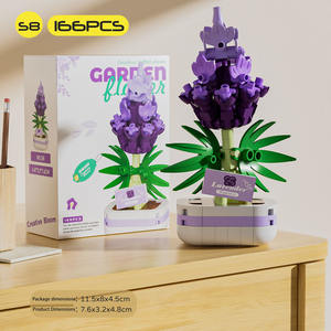Micro-particules compatibles pour blocs de construction DIY, fleur éternelle en pot, plante succulente, décoration de salon, artificielle, pour bureau - Product Image 6