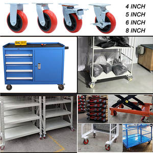 Rueda Giratoria Industrial de Alta Resistencia con Placa Superior Roja de 4, 5, 6 y 8 Pulgadas, Capacidad de Carga de 250 kg - Product Image 2