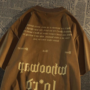 T-Shirt <span class=keywords><strong>Homme</strong></span> Oversize 100% Coton Style Hip-Hop Respirant Tissu Tricoté à Motif Imprimé – Collection Été 2025 - Product Image 4