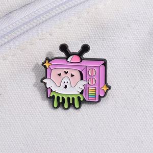 En gros, ensemble de pin's en émail et broches en métal, motif dessin animé TV 'Spooky Chuckles', mignons et amusants, avec motif 'Boo', pour sacs à dos, vêtements et chemises - Product Image 5